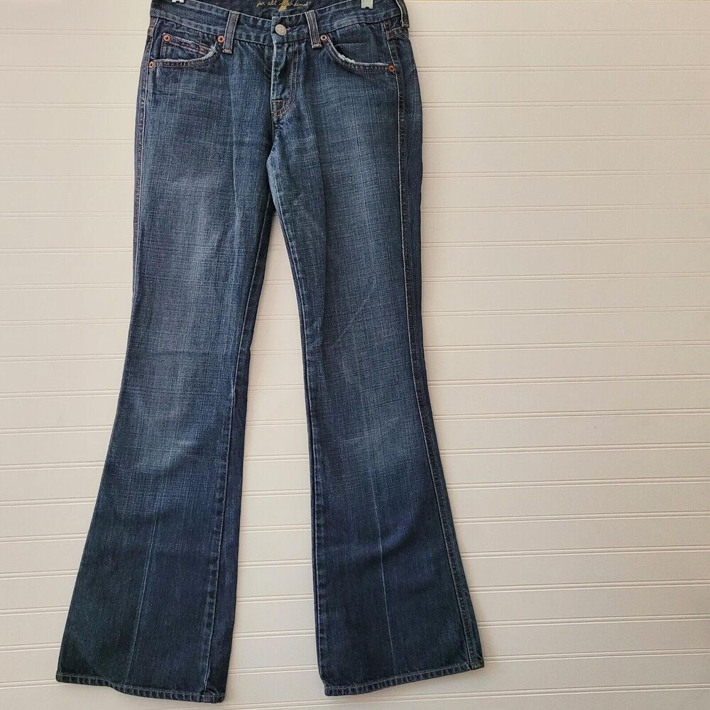7 For all Mankind Womens Jeans Size 26 A Pocket Red Stitching Dark Wash Bootcut